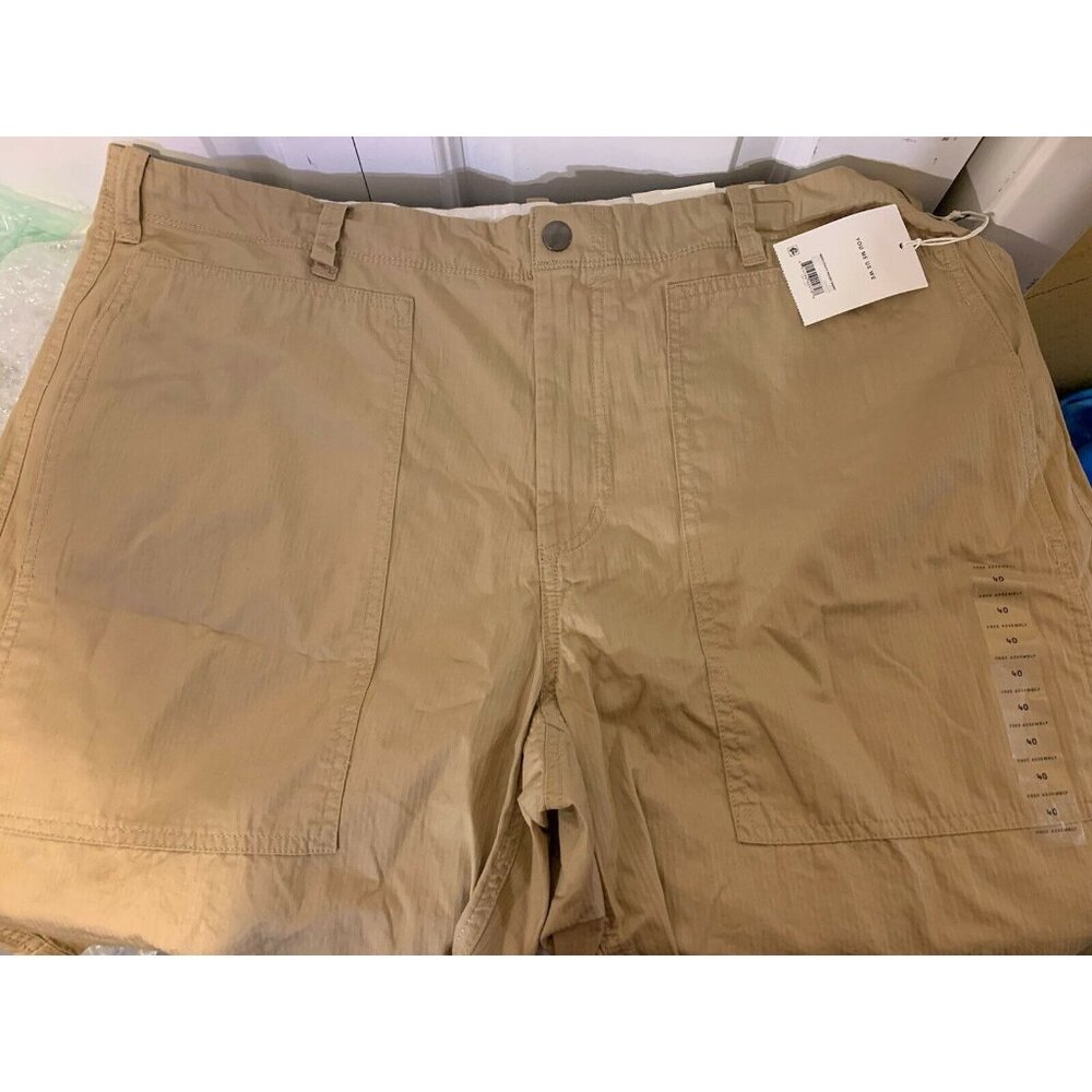 New Free Assembly utility pocket shorts‎ Men’s Sz 40 brown Organic cotton NWT